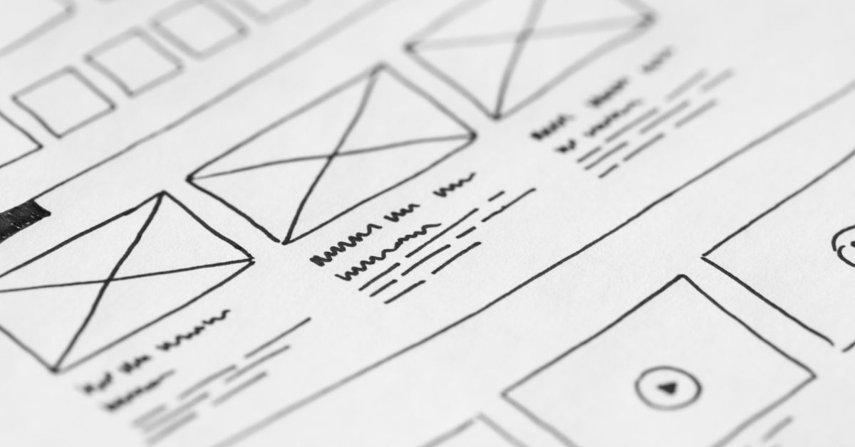 Drawing of wireframes for a website