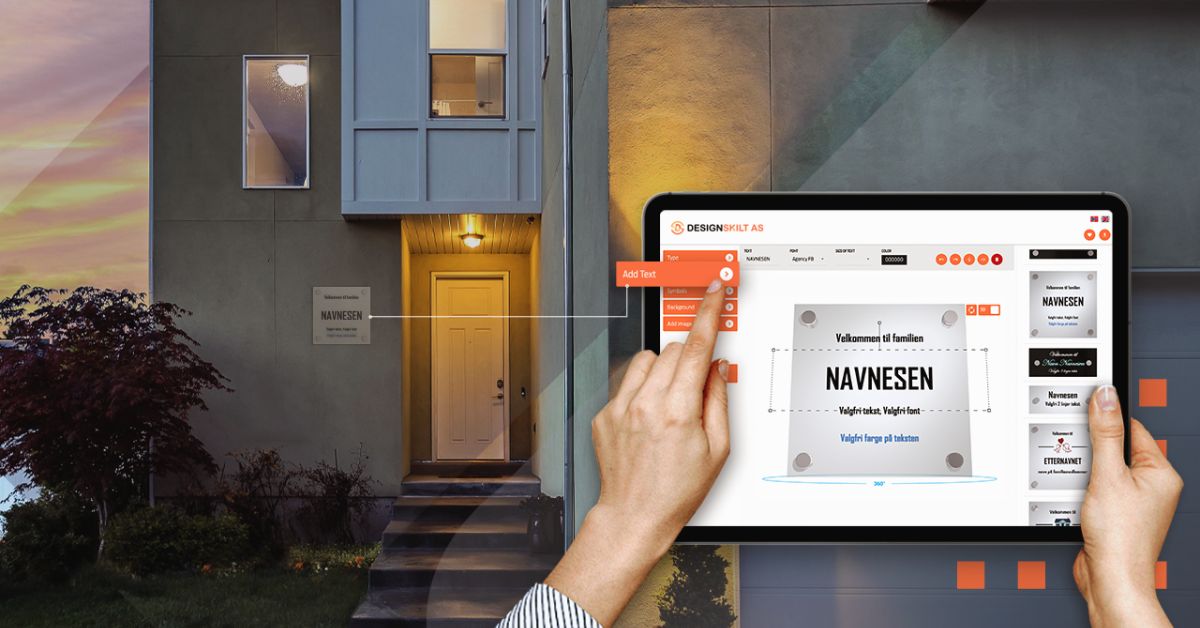 Online door sign creator for Norwegian homeowners
